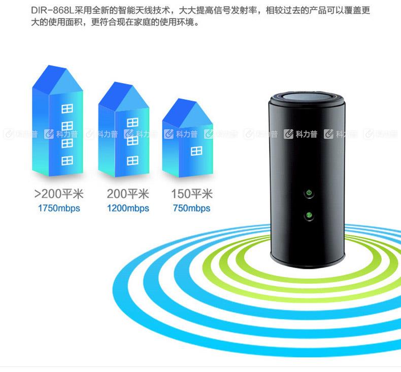 友讯 D-Link 无线路由器 DIR-868L 1750M（黑）