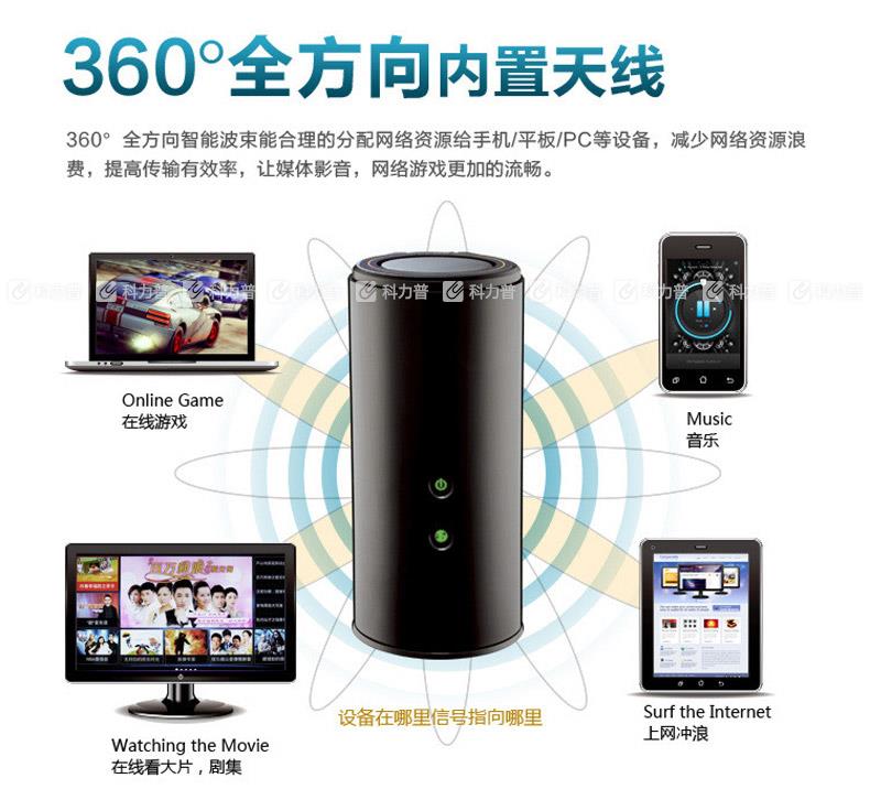 友讯 D-Link 无线路由器 DIR-868L 1750M（黑）