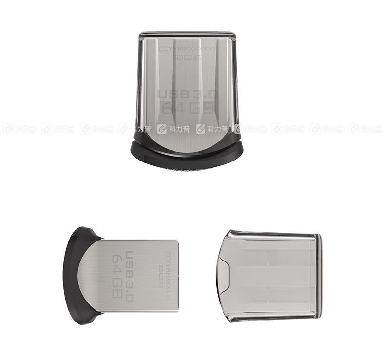 闪迪 SanDisk U盘 酷豆 CZ43 64GB USB3.0 (SDCZ43-064G-Z46)（银黑）