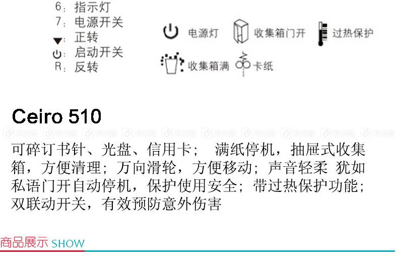 隐密士 HSM 碎乐碎纸机 Ceiro 510 （灰白）