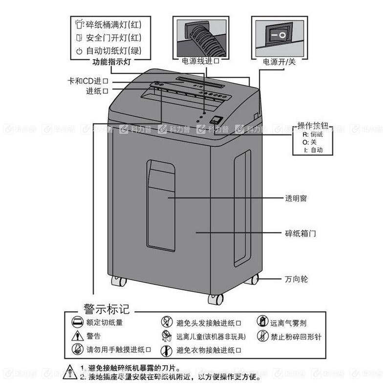 隐密士 HSM 碎乐碎纸机 Ceiro 60（灰白）