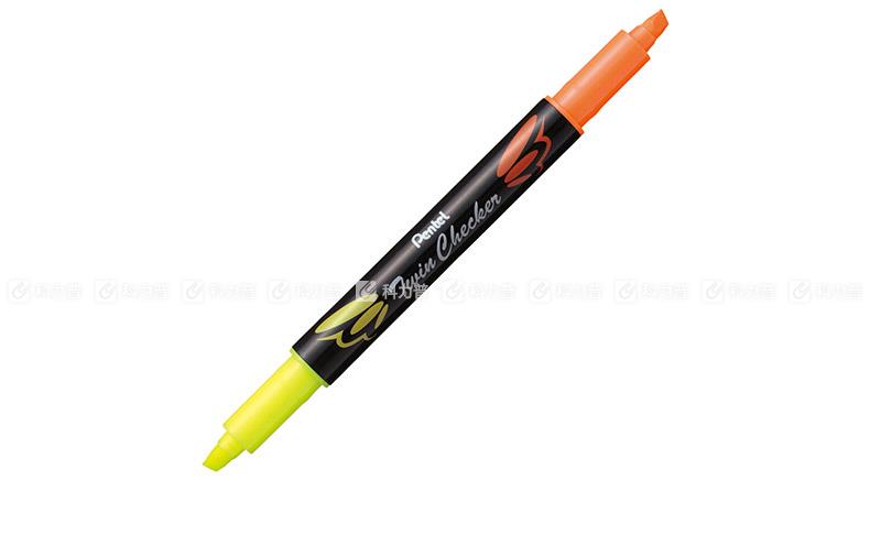 派通 Pentel 双头荧光笔 SLW8 1.0-3.5mm (橙色、黄色）