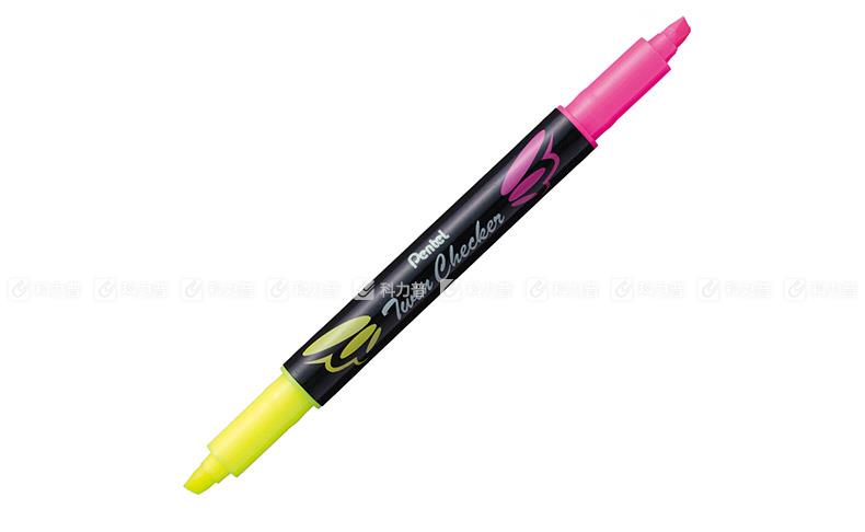 派通 Pentel 双头荧光笔 SLW8 1.0-3.5mm (粉色、黄色）