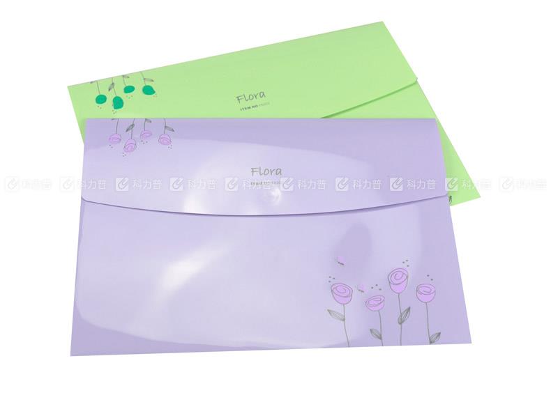树德花香粘扣资料袋  FB202 A4 绿色