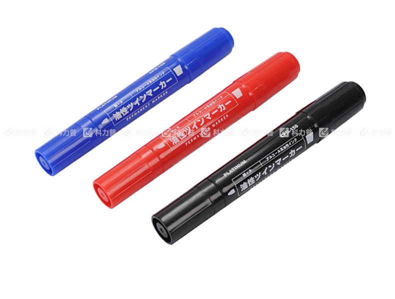 白金 油性大双头记号笔 CPM-150 粗5mm、细2.0mm 黑
