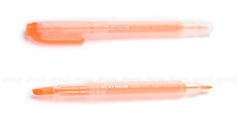 白金 双头荧光笔 CSD-120 粗4.0mm、细0.5mm 橙