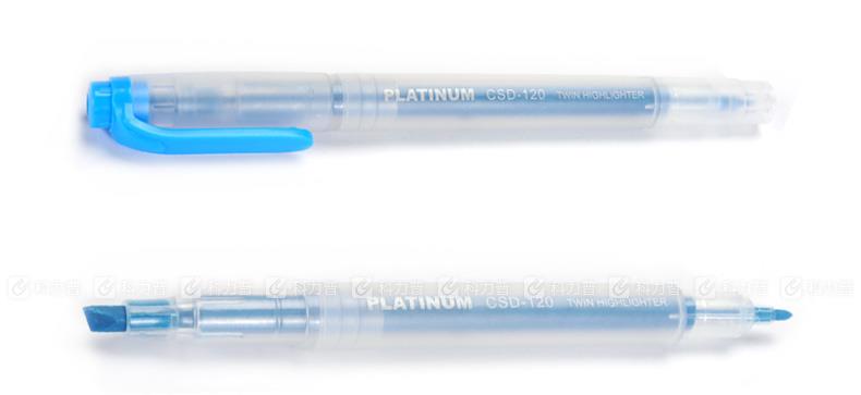 白金 双头荧光笔 CSD-120 粗4.0mm、细0.5mm 蓝