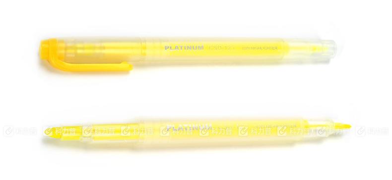 白金 双头荧光笔 CSD-120 粗4.0mm、细0.5mm 黄