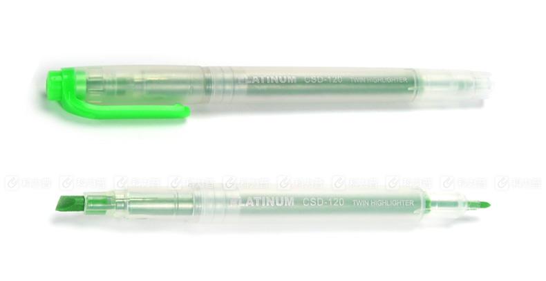 白金 双头荧光笔 CSD-120 粗4.0mm、细0.5mm 绿