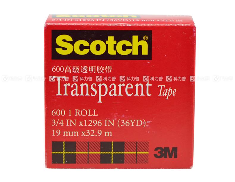 3M透明胶带 600 3/4 19mm*32.9m(1卷)
