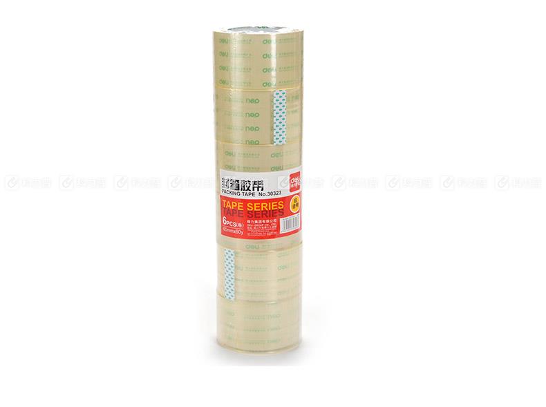 得力超透明OPP封箱胶带30323 60mm*60y 1筒(6卷)