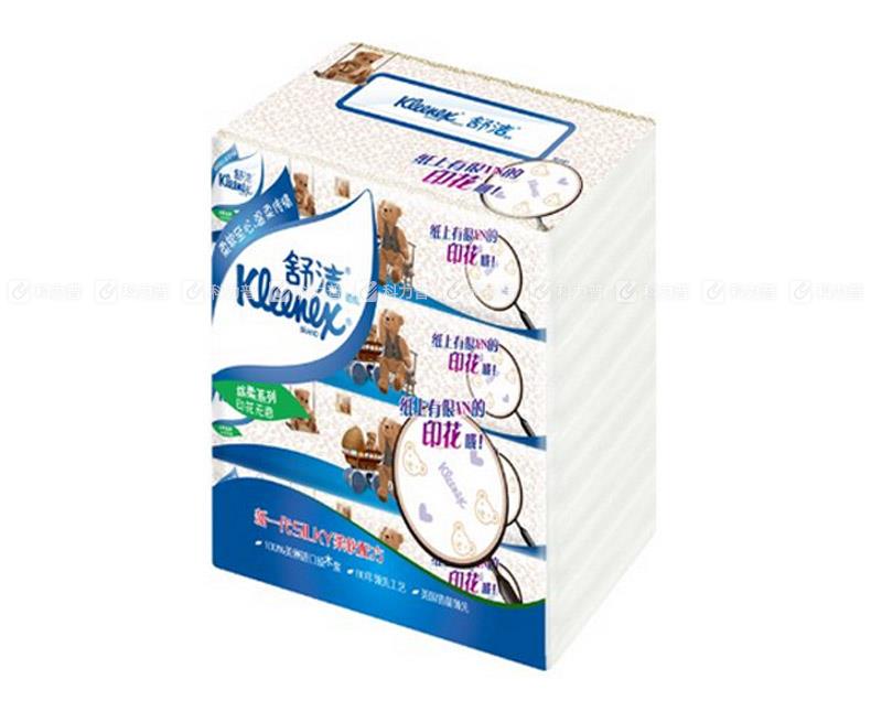 舒洁 Kleenex 可可小熊家族袋装面巾纸 2103 双层 120抽 4袋/提