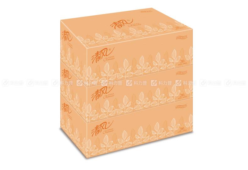 清风 Breeze 盒装面巾纸 B338AF 双层 200抽 3盒/提