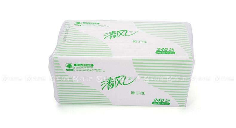 清风 折叠式擦手纸 B900A 单层二折 240张/包
