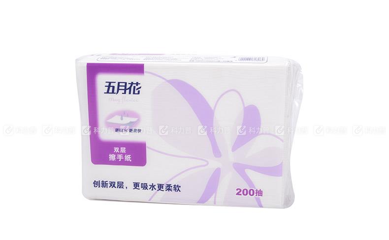 五月花 双层3折擦手纸 A182200 200张/包