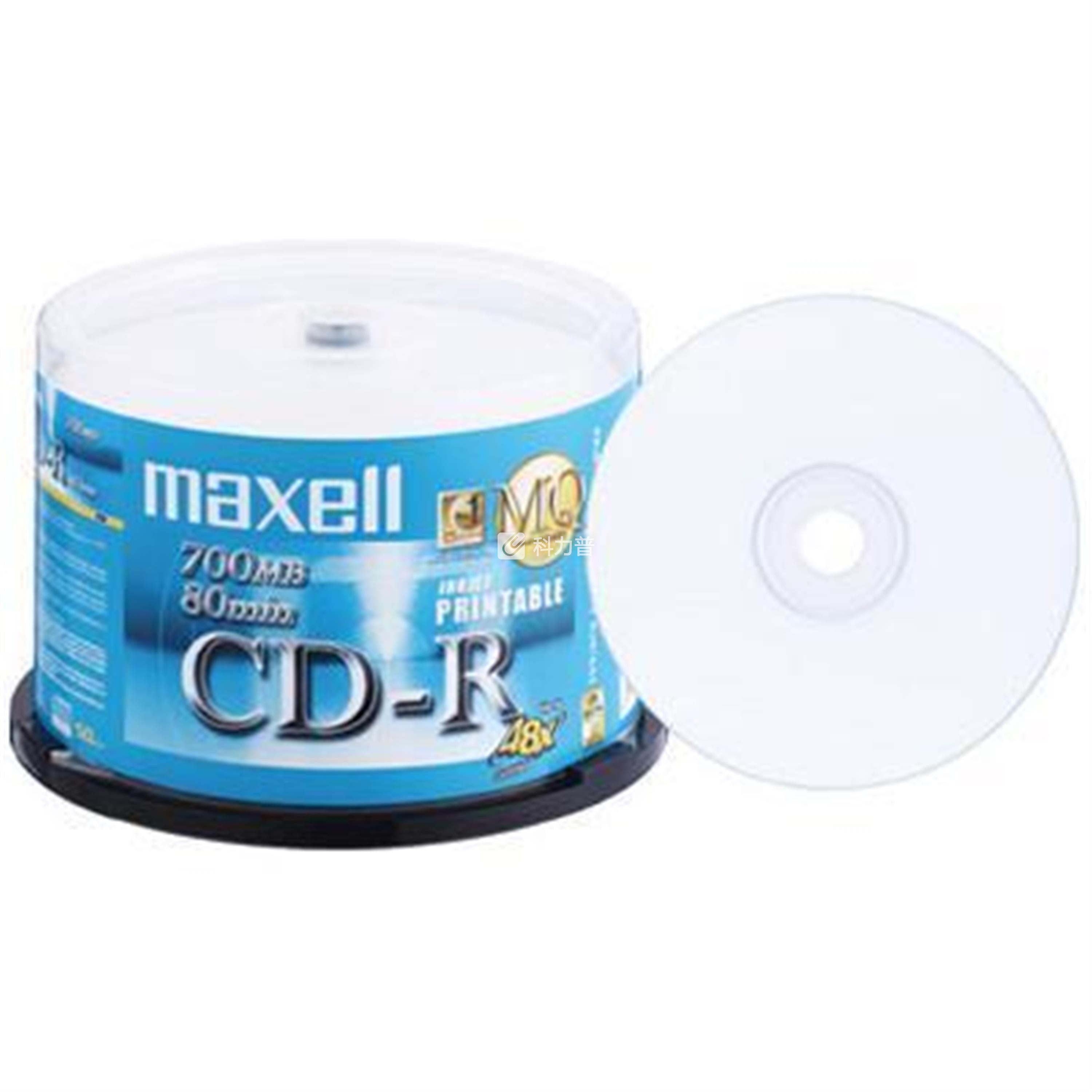 麦克赛尔 maxell 光盘 50片/筒 CD-R 可打印 48X 700M