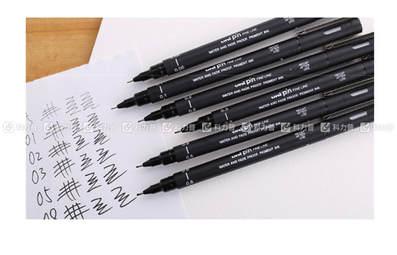 三菱 uni 超细广告笔 PIN-01-200 0.1mm (黑色) 12支/盒