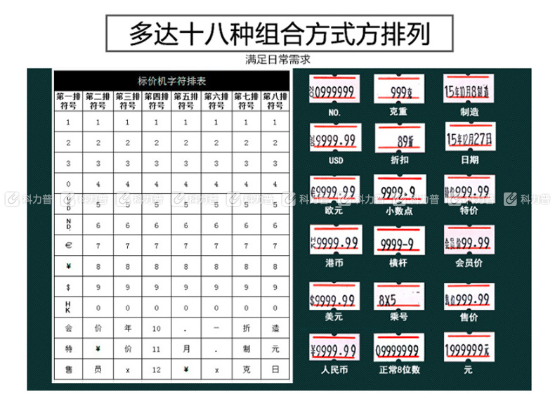 得力 deli 8位单排标价机 7500 