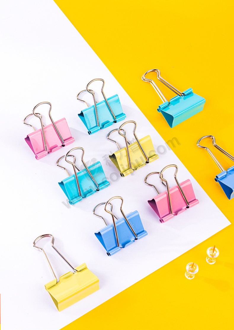 得力deli 彩色长尾夹 8553 32mm 24个/筒