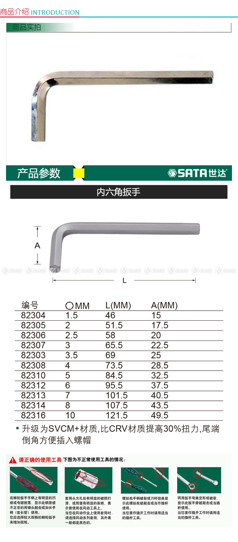 世达 STAR 内六角扳手 82304A 1.5MM 