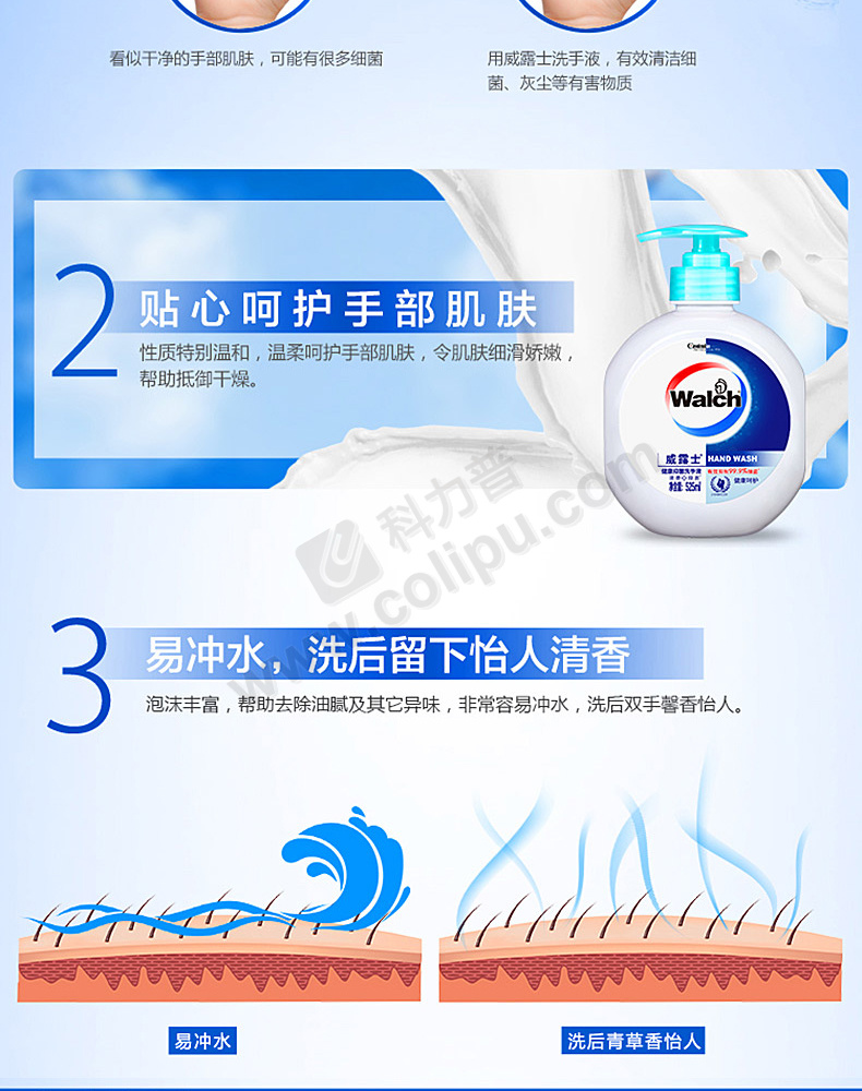 威露士 walch 健康抑菌洗手液丝蛋白 525ml 12瓶/箱