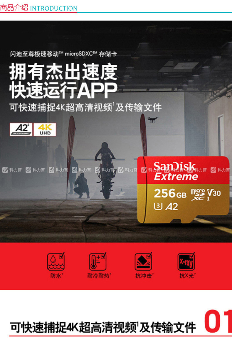 éªè¿ª SanDisk TFå&shy;å¨å¡ SDSQXA1-256G-ZN6MA 256G U3 V30 C10 4K A2 è³å°æéç§»å¨ç è¯»é160MB/s åé90MB/s