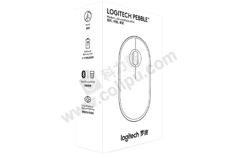 罗技 Logitech 鼠标 无线蓝牙鼠标 Pebble鹅卵石 无线+蓝牙-优联双模式 (石墨黑)