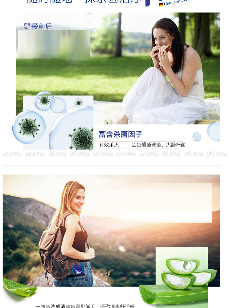 得宝 卫生洁肤湿巾 T3002-1 12片/包 5包/盒 12盒/箱 