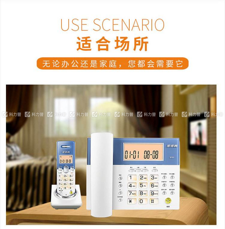 步步高 BBK 座机 无线子母机电话机 HWDCD007(101)TSD (白色)