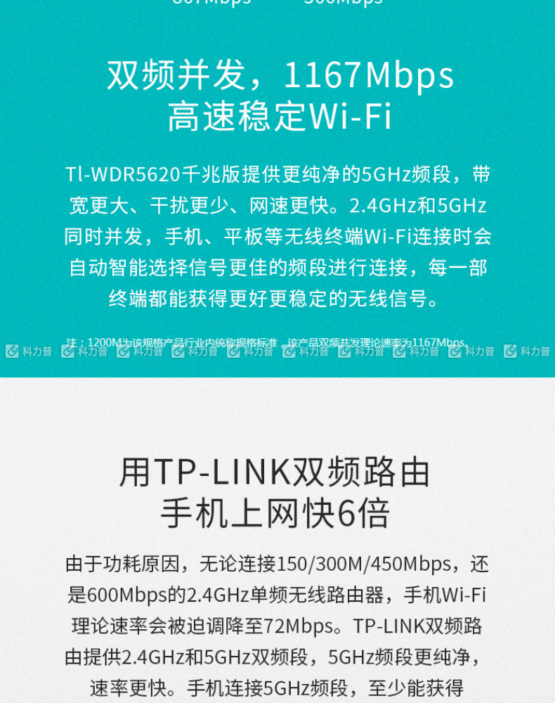 普联tp-link 路由器 tl-wdr5620 千兆版 有线全千兆无线1200m