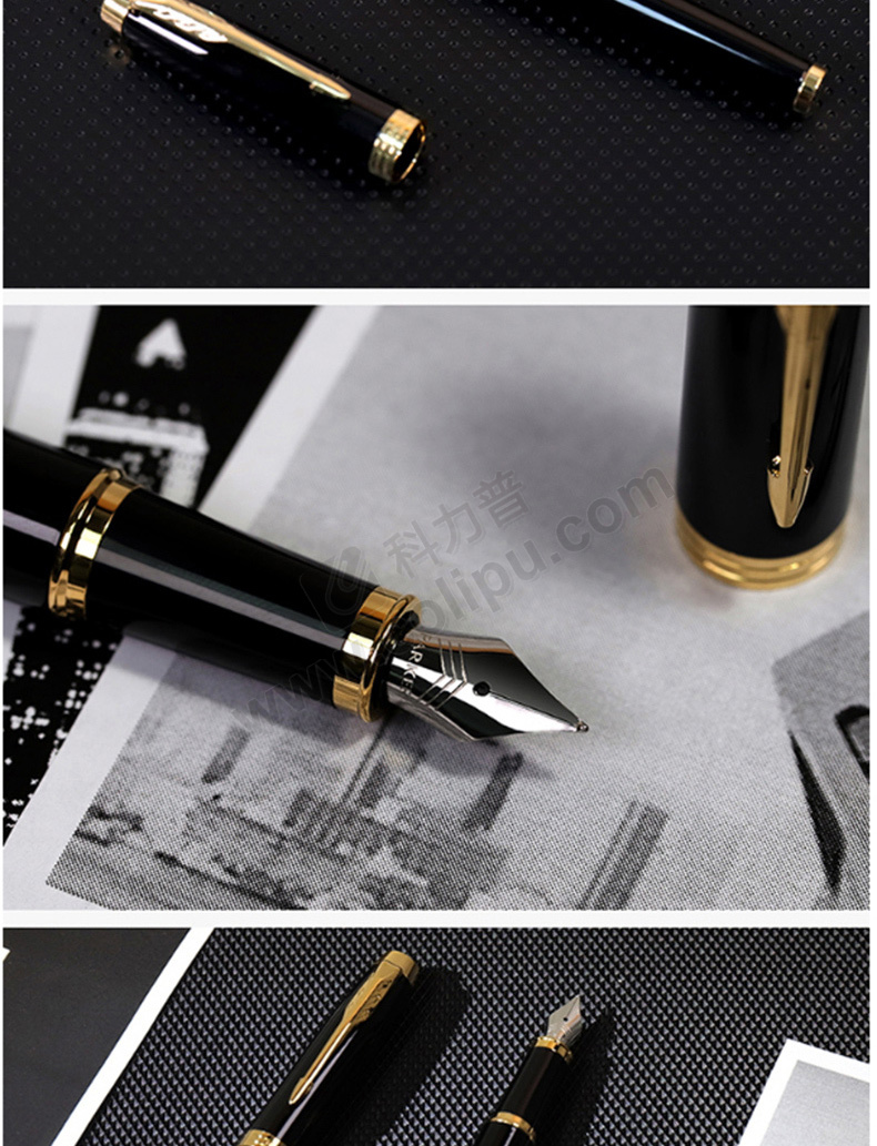 派克parker 2016 im系列墨水笔套装 (纯黑丽雅金夹) (含墨水)-晨光