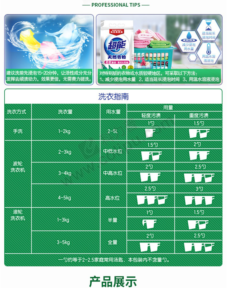 超能 天然皂粉 洗衣粉 柔软馨香 青柠西柚 680g