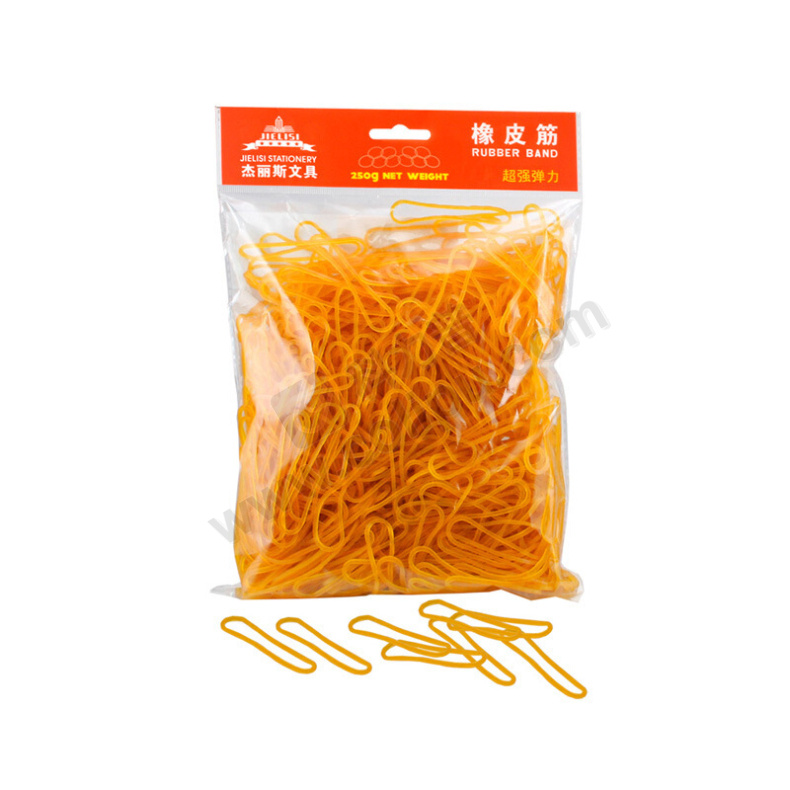 杰丽斯 扁形橡皮筋 001 100g/袋 (黄色) 20袋/中箱