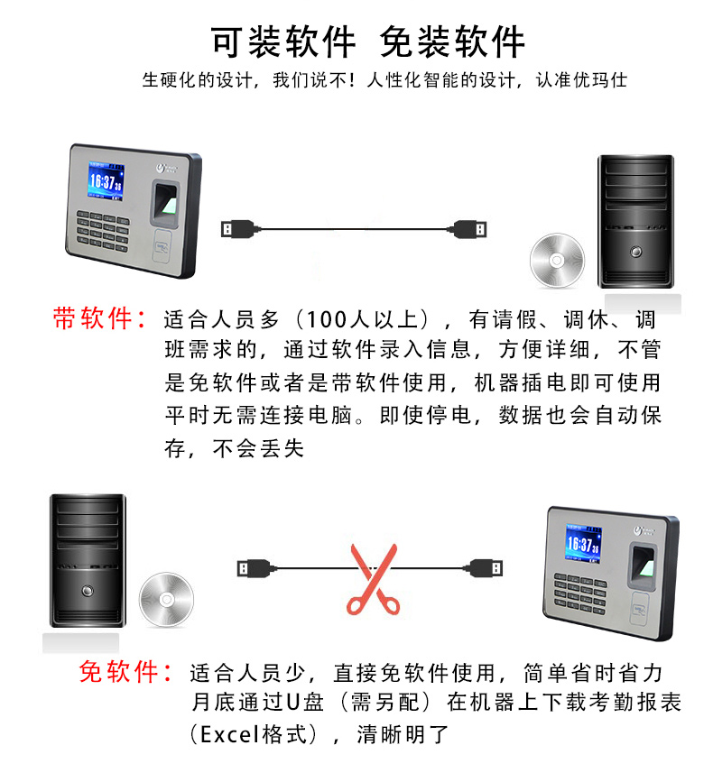 优玛仕 U-mach 指纹考勤机 U-Z7 