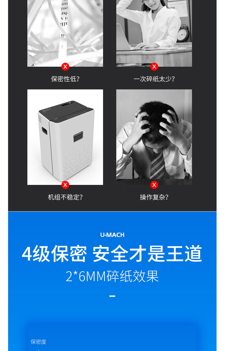 优玛仕 U-mach 碎纸机 U-X1900 