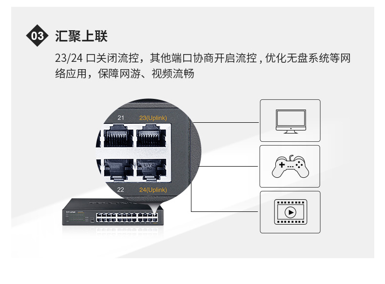 普联 TP-LINK 交换机 TL-SG1024DT 24口全千兆非网管 