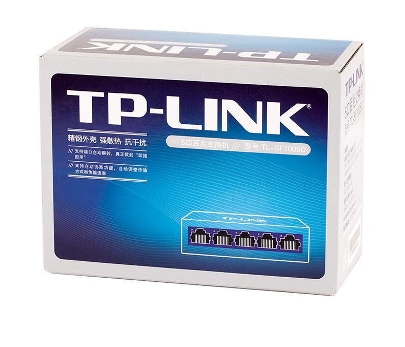 普联 TP-LINK 交换机 TL-SF1005D 5口百兆 铁壳 