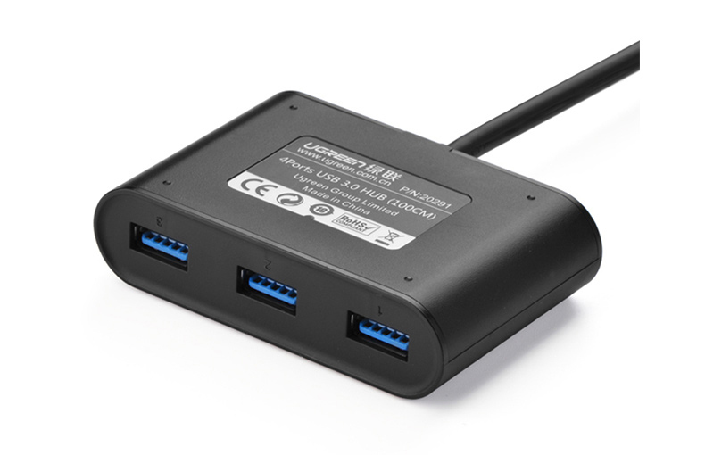 绿联 UGREEN USB集线器 30218 4口USB3.0 1.5米 (黑色)