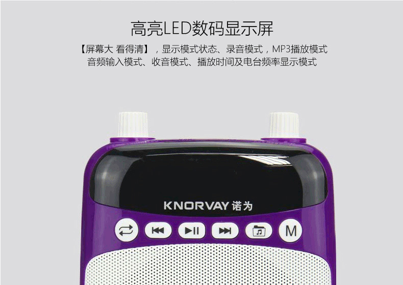 诺为 KNORVAY 数码扩音器 有线小蜜蜂 S308 (黑色)