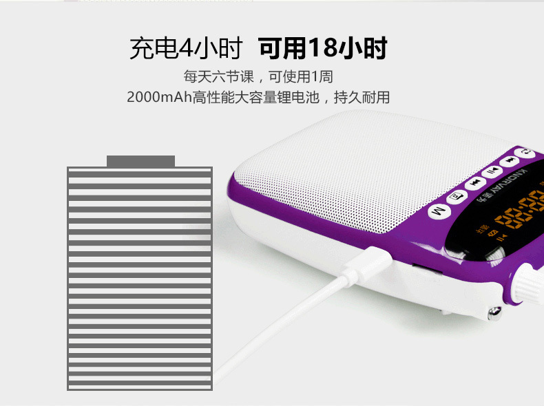 诺为 KNORVAY 数码扩音器 有线小蜜蜂 S308 (紫色)