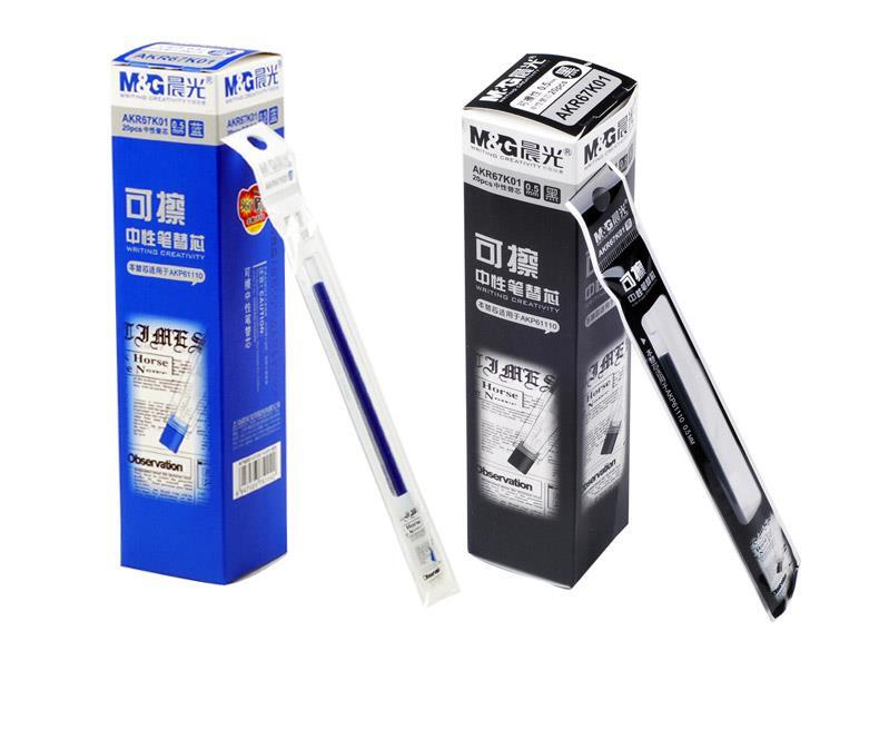 晨光 M＆G 可擦中性替芯 AKR67K01 0.5mm (黑色) 20支/盒 (适用于AKP69105、AKPA6502、AKPA8301型号中性笔)