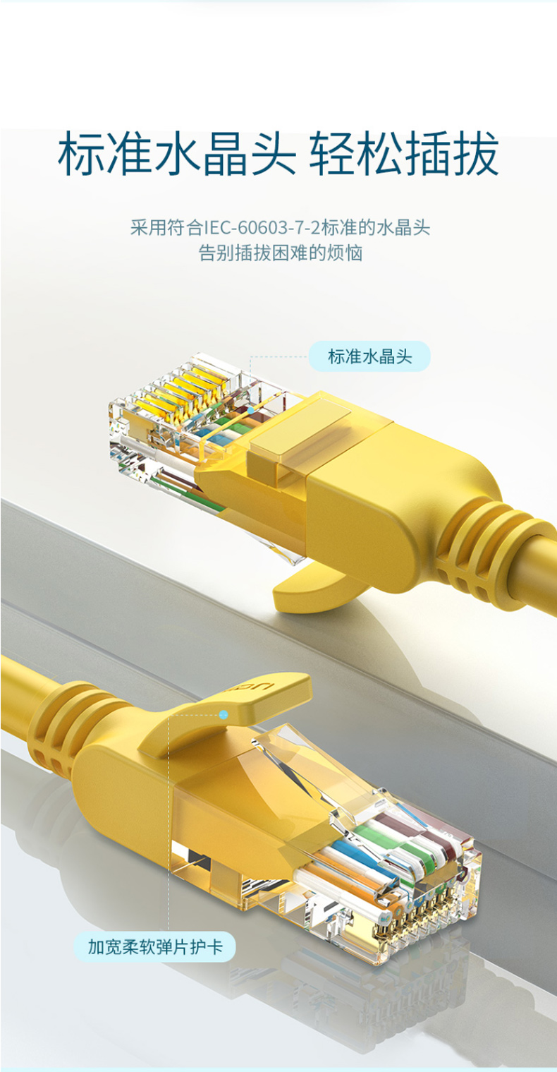 绿联 UGREEN 超五类网线 11233 5米 (黄色)