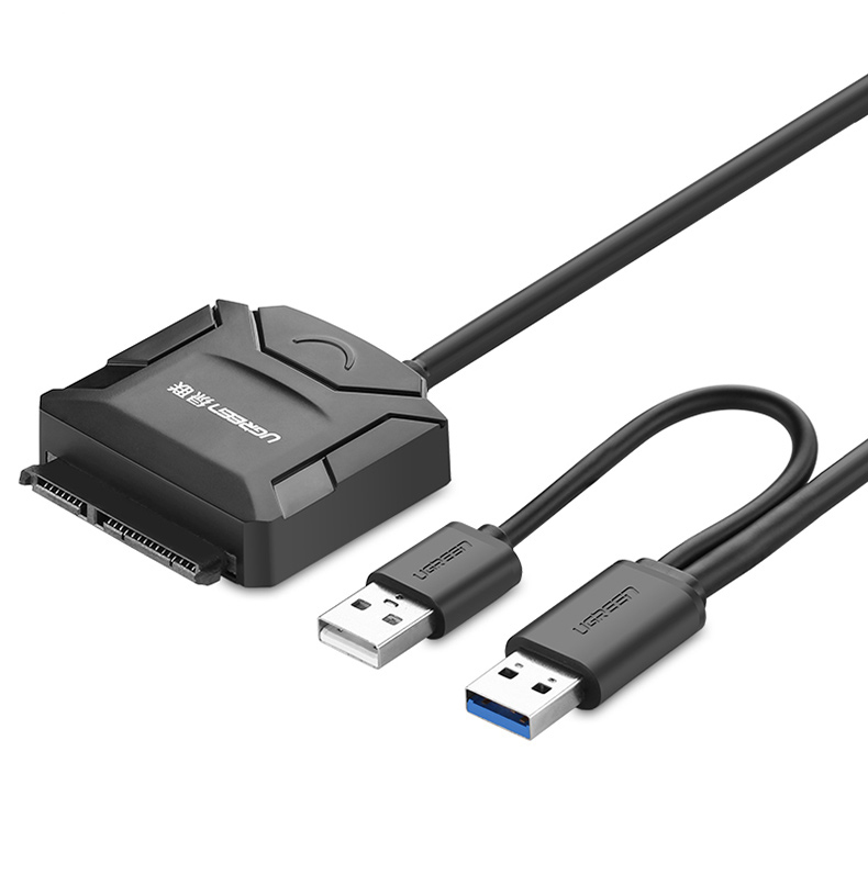 绿联 UGREEN USB3.0转SATA转换器 硬盘转接线 双USB供电 20202 