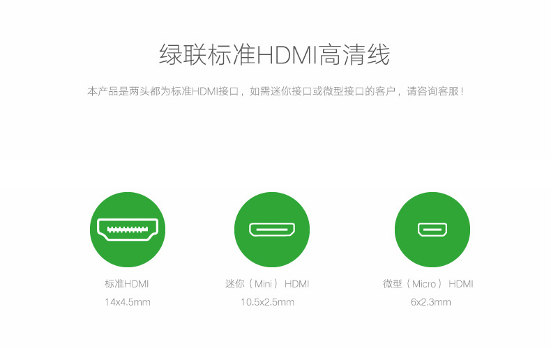 绿联 UGREEN HDMI线 10129 2米  黄黑头