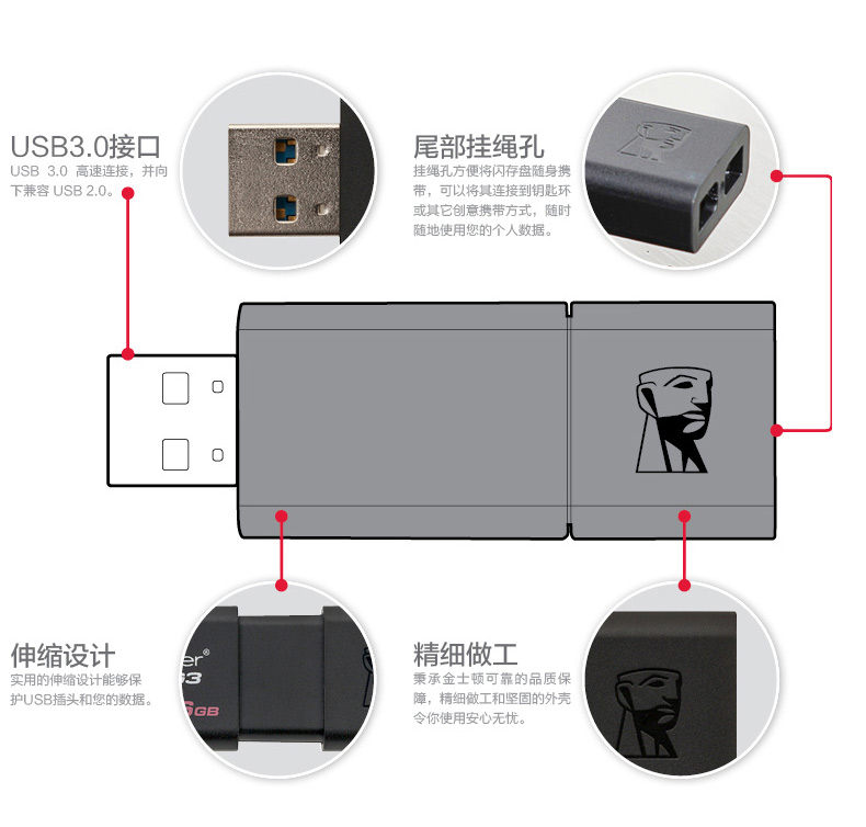 金士顿 Kingston U盘 DT100G3 128GB  USB3.0