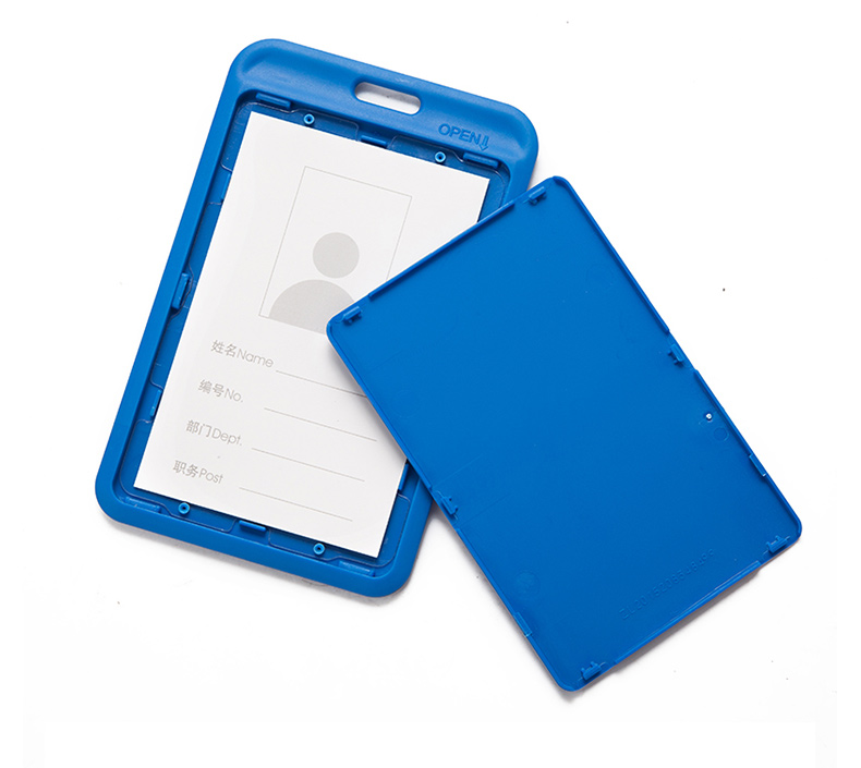 优和 UHOO PP磨砂证件卡套 6634 竖式 (深蓝色) 6个/盒 (不含挂绳)