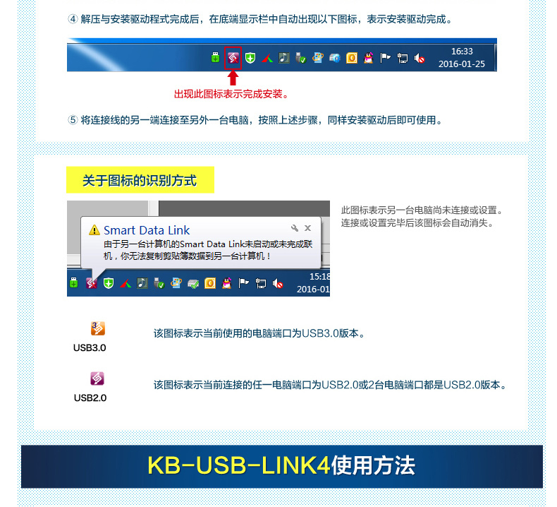 山业 SANWA USB3.0电脑对拷数据 KB-USB-LINK4 1.5米 