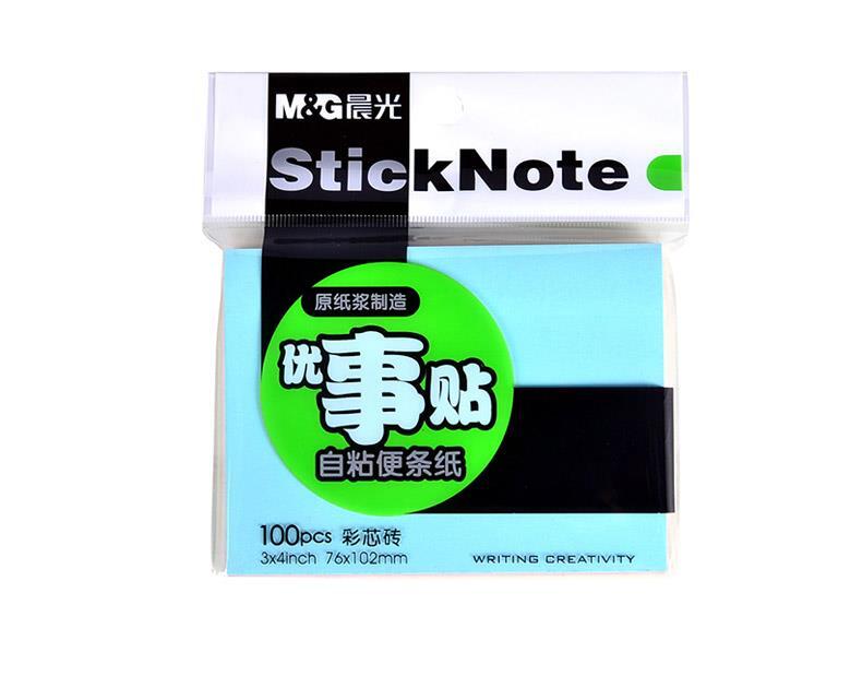 晨光 M＆G 优事贴多彩自粘便条纸 YS-11 AS34D10110 3”*4” 76*102mm (黄色、绿色、蓝色、粉红) 100页/本 20本/盒