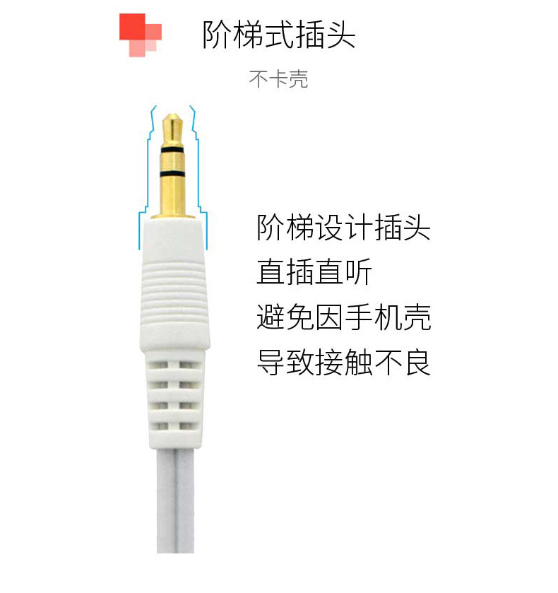 酷比客 L-CUBIC 音频线 LCAVD3W3 DC3.5mm公转公 3米 (白色)