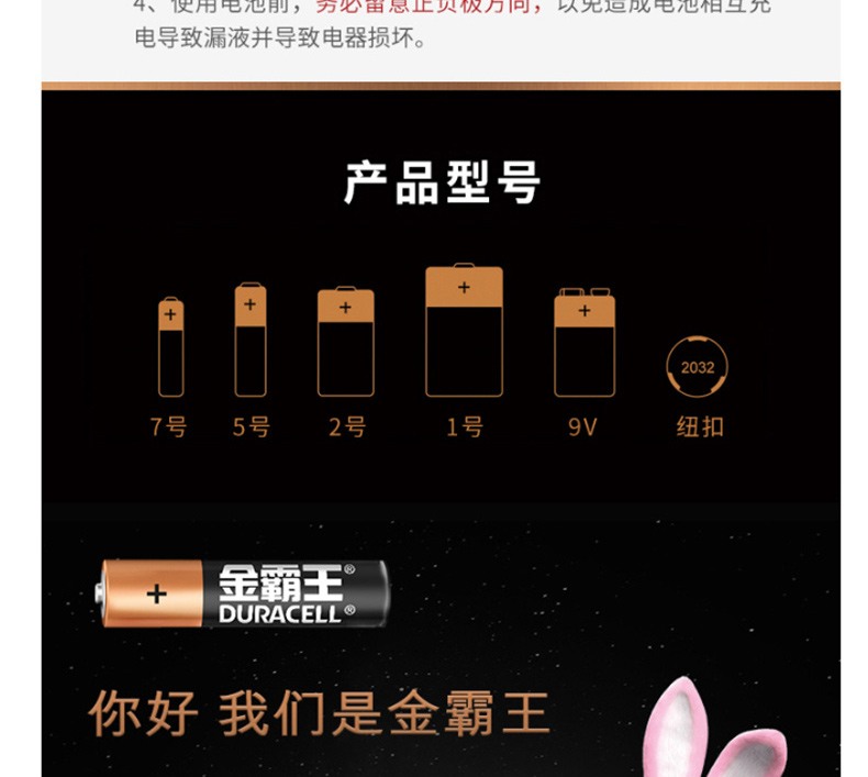 金霸王 DURACELL 碱性电池 5号  12节/卡-12卡/盒-2盒/箱